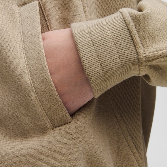 Lululemon Scuba Oversized Collegiate Jacket Women's Tan Bomber XS oversized - Picture 4 of 11